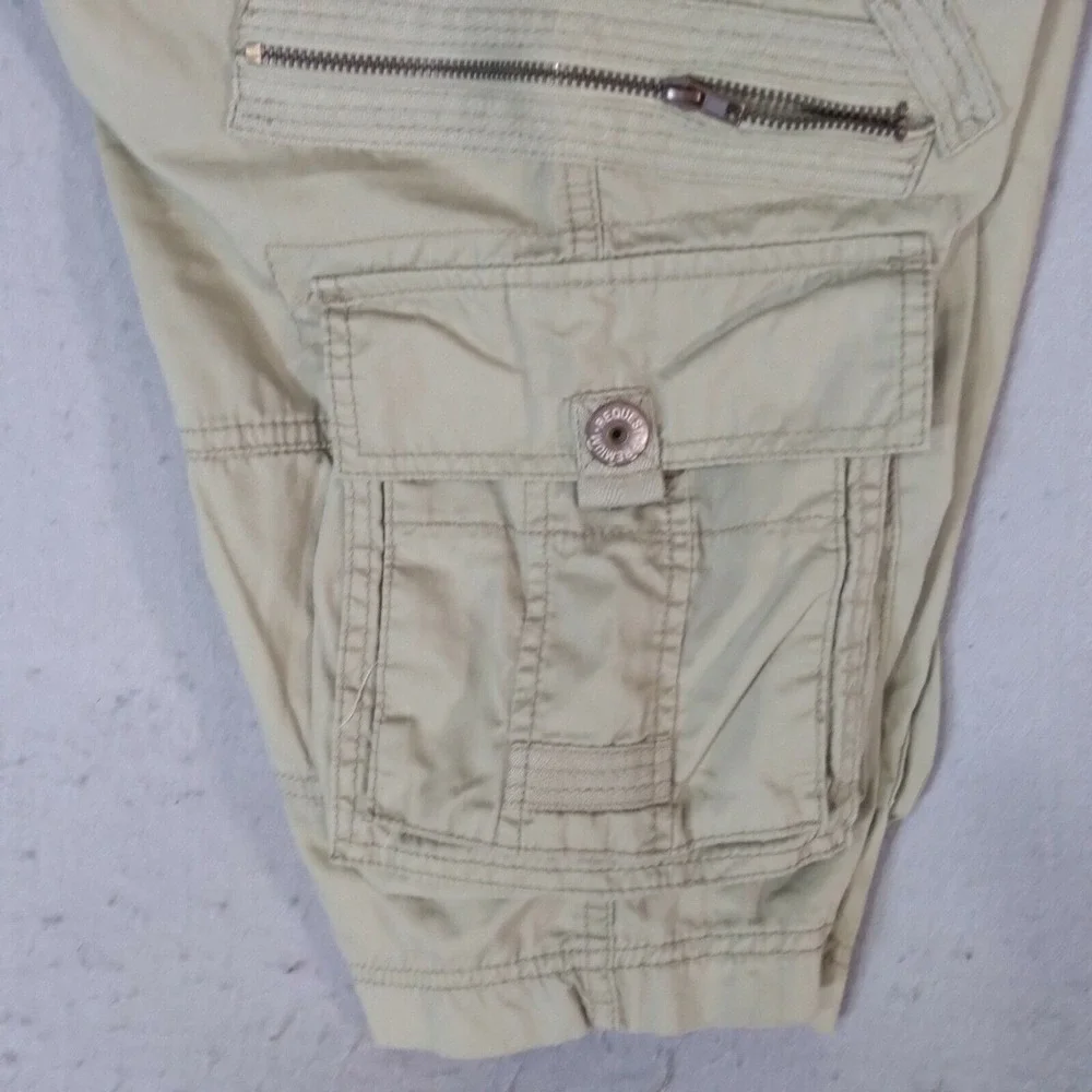 Request jeans cargo shorts men's‎ 30 X 13 khaki tan cotton long grunge outdoor